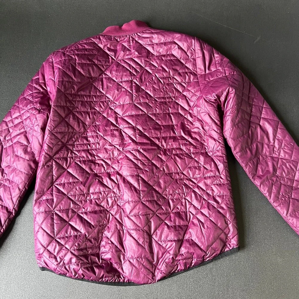 Nike Quilted Bomber Jacket Snap Front Women M Sporty Athleisure Transitional